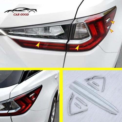 For Lexus RX RX450h 2017 2018 2019 2020 ABS Chrome Exterior Rear Tail Lights Lamp Stripes Cover Trim Accessories 8 PCS