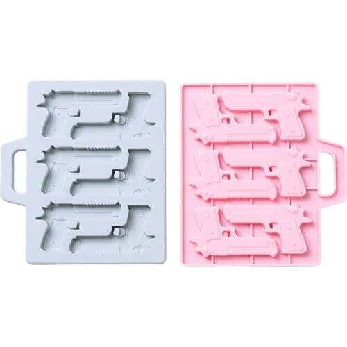 Pistol Shape Epoxy Cake Silicone Mould for Pudding Candy Cookie Chocolate Mold Kitchen Tools Accessories Ice Cube Mold