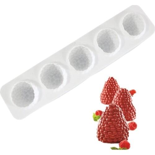 5 Hole Mulberry Cake Mould Silikonform Fruit Moule Flower Sansai Silicone Mold For Baking Frozen Fondant Dresser Mousse Mold