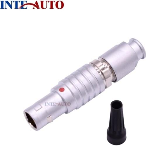 2B series hybrid medical connector compatible FGG.2B.P13, 1 fluidic with valve P1, 6 Low Voltage Contacts, Bend Relief