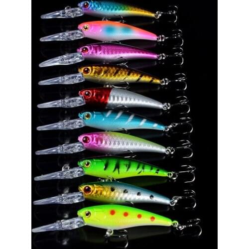 Artificial Minnow Floating Wobblers 9cm/7.5g Fishing Lure Hard Bait Diving Depth1.5-2M Anti-Corrosion Plastic Fishing Bait