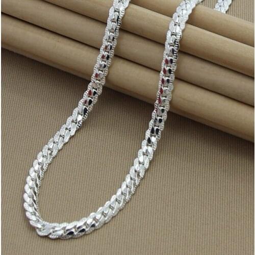New Arrivals of Women 6 MM Full Lateral Necklace of N925 Sterling Silver color Jewelry of Fashion Woman Womens
