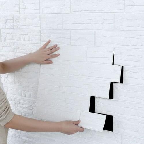 New Concave-convex Brick Pattern 3D Wall Stickers Kids Room Nursery Kindergarten XPE Foam Anti Collision Self Adhesive Wallpaper