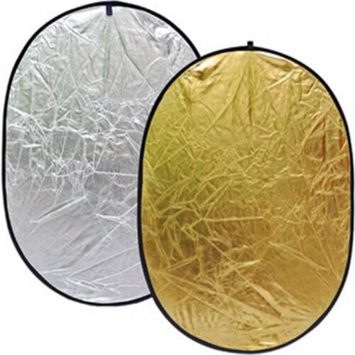 2in1 90*120CM Gold and Silver Portable Collapsible Photography Reflector Disc Light Diffuser for Photo Studio Lighting shooting