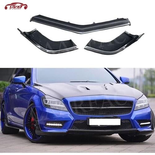 Front Lip Spoiler for Benz CLS Class W218 CLS350 320 CLS63 2012 2013 Carbon Fibre Head Bumper Chin Shovel Protector 3PCS/Set