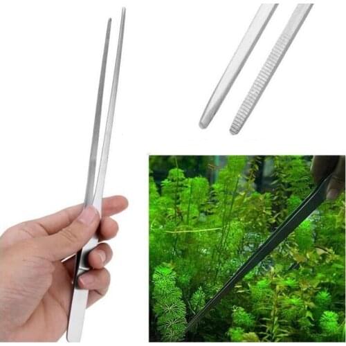27CM Stainless Steel Curved Aquarium Tweezers Plant Shrimp Reef Tank Straight Tweezer Cleaning Tool#8652