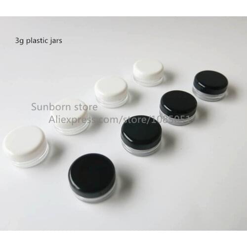 Promotion 20 x 3G Plastic Jars, 3 g cream jars, 3ml sample cosmetic bottles