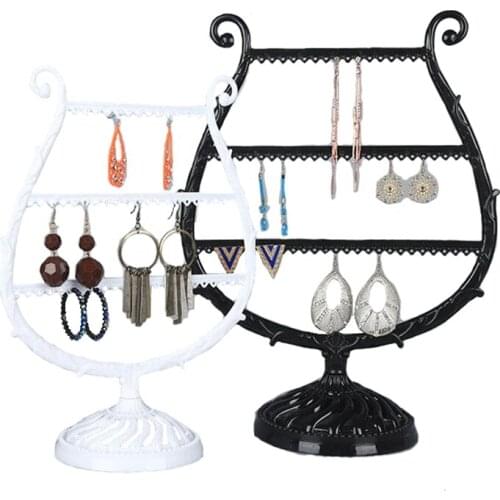 Earrings Display Ear Studs Jewelry Stand Showcase Plastic Jewelry Display Rack Organizer Earring Holder Storage Case 6 Colours