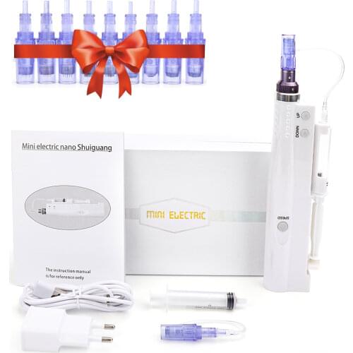Portable Injection Water Mesotherapy Hydra Injector Meso Guns Facial Microneedle Machine Derma Pen Cartridges Needles Stamp Pen