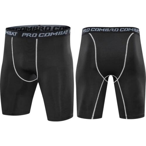 Mens Compression Shorts Line Short Tights Skinny Bodybuilding Breathable Mans Bottom Fitness Qucik dry Shorts Sportswear