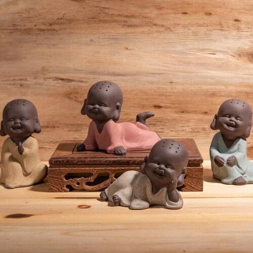 Laughing Buddha Monk Figurines Tea Pet Play Tea Pet Table Porcelain Monk Figurines Accessories Tea Table Home Decoration Tea Pet