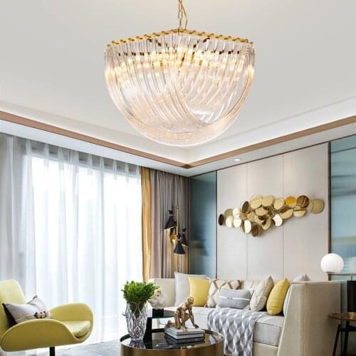 Modern LED Chandelier Lighting Living Room Chandelier Crystal Hanging Lamp Luxury Iron Fixtures Bedroom Creative Suspended Lamp