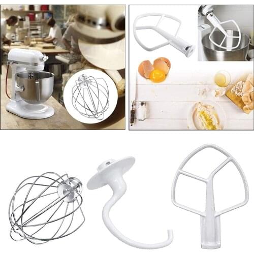 3x Mixer Replacement Flat Beater Wire Whip K45DH Dough Hook for 7K5SS 9KSM5 KDM5 KSM5