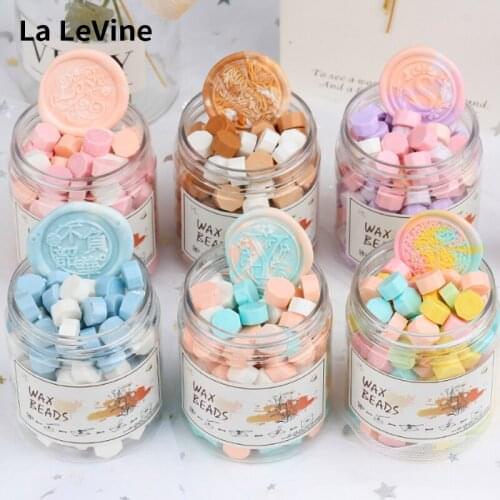 Sealing Wax Stamp Beans Mixed Color Bottled Macaron Fire-printed Paint Particle Wax Christmas Wedding Envelope Card Sealing Wax
