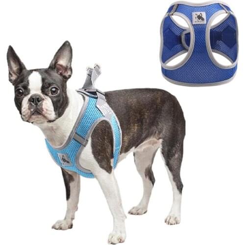 Breathable Nylon Mesh Vest No Pull Reflective Dog Harness for Small Medium Dogs Puppy Cat Bulldog Control Walking Pet Accessorie