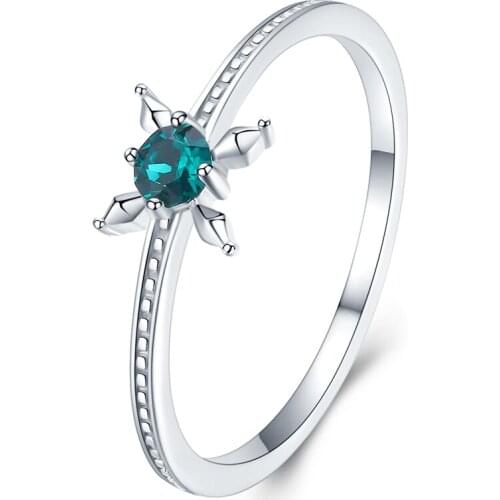 ZEMIOR 925 Sterling Silver Rings For Women Light Luxury Flower Type Romantic Austria Crystal Female Ring Wedding Fine Jewelry