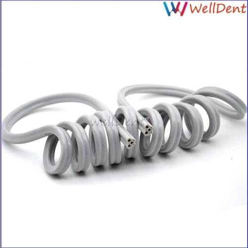 1Pc Dental Spiral Tube composite pipe 4-hole Dental Handpiece Hose with Adaptor