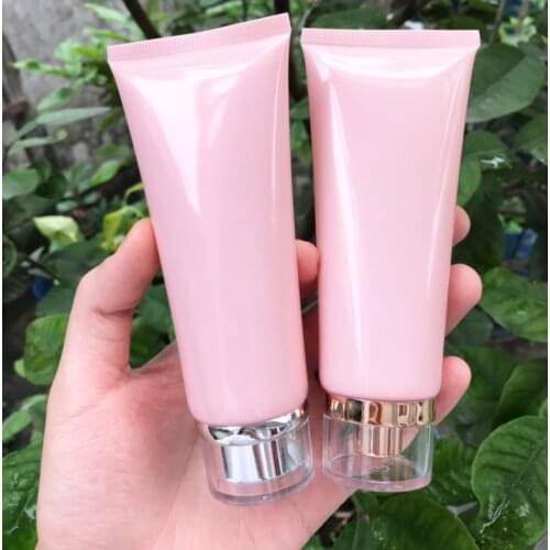 10pcs/lot Pink Squeeze Bottle 100g Empty Cosmetic Container Body Lotion Cream Packaging Frosted Plastic Tube