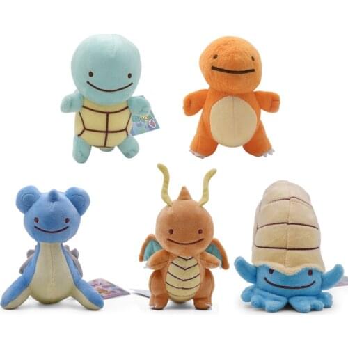 12cm Pokemon Charmander Squirtle Dragonite Omanyte Lapras Plush Toys Dolls Kawaii Stuffed Peluches Gifts for Kids