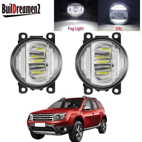 2 X Car Front Bumper LED Fog Light Assembly DRL Daytime Running Lamp 30W 8000LM 12V For Renault Duster 2012 2013 2014 2015