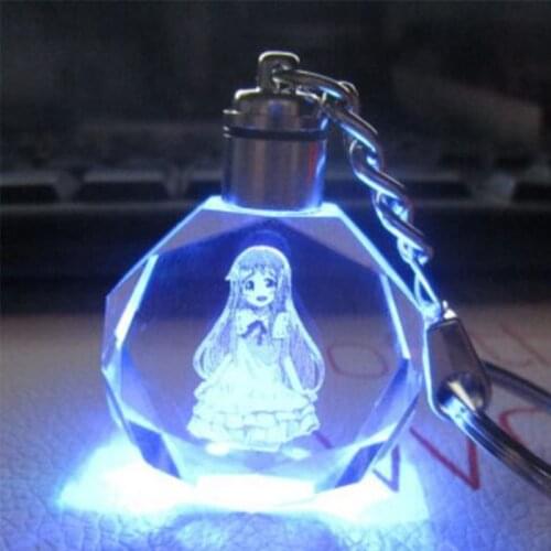 Anohana Anime LED Key Chains Figure Keyring Crystal Toy Keychain Light Keyholder Unisex XMAS Gift NEW