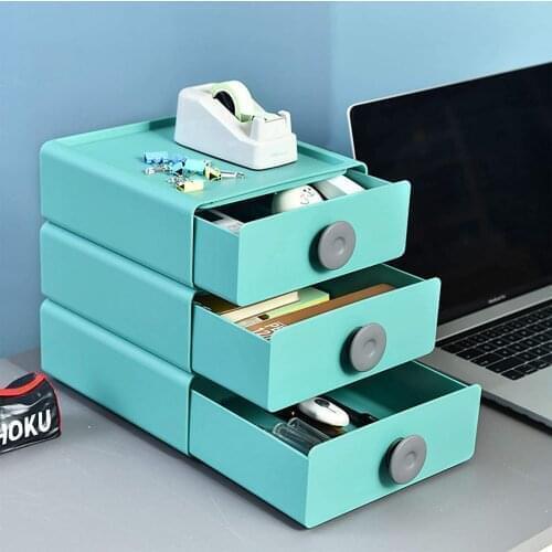 2021 Home Official Nordic Stackable Drawers Desktop Storage Box Sundries Organizer Case Plastic Rack Cute Cosmetics Container