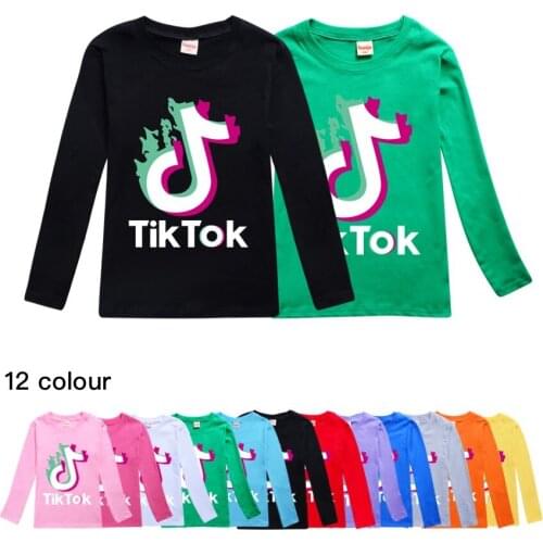 TIK TOK Boys Long Sleeve T Shirts For Children Autumn T-shirt Cotton 2 -15T Kids Clothing Baby Girls Tops Tees Clothes