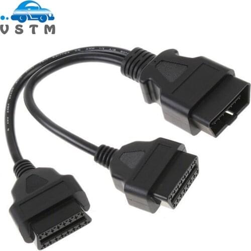 Newest OBD II cable 16 Pin OBD 2 Splitter Adapter Extension Cable Male to Dual Female Y Connector obd2 extended interface line