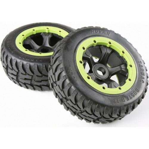 Rear off-road Wheel Tire Rim set fit HPI KM Rovan 1/5 baja 5T 5SC king motor truck
