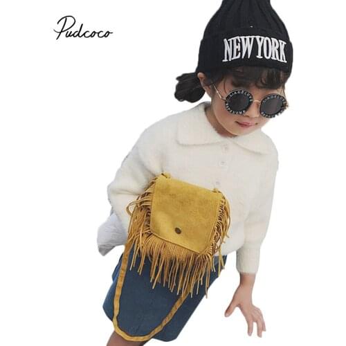 Pudcoco Baby Girls Purses Children Big Tassel Handbag Kids Shoulder Messenger Bag Leopard Print Crossbody Bag