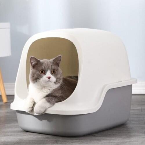 Pet Cat Dog Litter Box Fully Enclosed Anti-Splash Deodorant Cats Accessories Large Space Toilet Clean High Capacity Pet Supplies