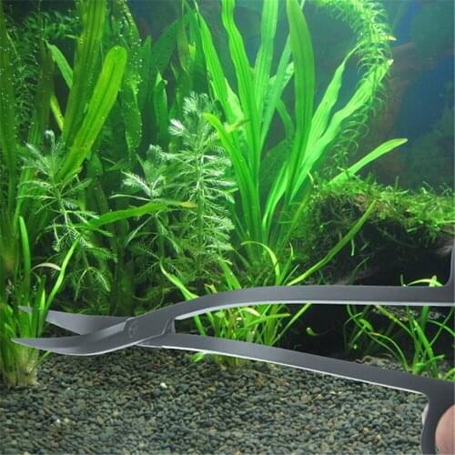 Stainless Steel Aquarium Water Grass Waterweed Clipper Long Wave Scissor Tool Kit Water Grass Cutter Clipper Fish Tong 3 Shapes