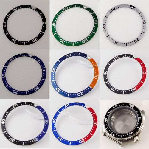 New 39mm Black Blue Alloy Watch Bezel Ring Insert for 45mm Watch Case Luminous Dot
