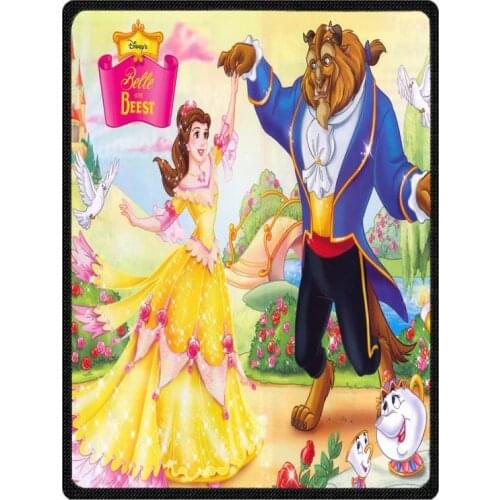 New Beauty and the Beast Print Baby Kids Child Summer Aircon Blanket Soft Thick Flannel Fleece Warm Spring Blankets