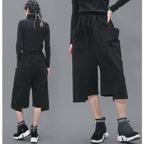 NEW LARGE-SIZE IRREGULAR loose-waisted irregular large-pocket Pants for women