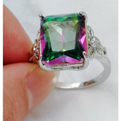 Wholesale Inlaid Colorful Cubic Zirconia Ring Creative Personality Jewelry For Women Luxury Namour Charm Gift All Seasons