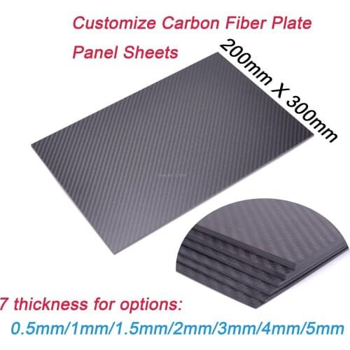 200mm X 300mm X 0.5/1/1.5/ 2/ 3 / 4 / 5mm Glossy / Matte 3K Carbon Plate Panel Sheets High Composite Hardness Carbon Fiber Board