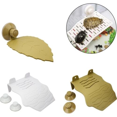 Senzeal Leaf Shaped Plastic Turtle Terrace Fish Tank Aquarium Tortoise Platform Rest Landscaping