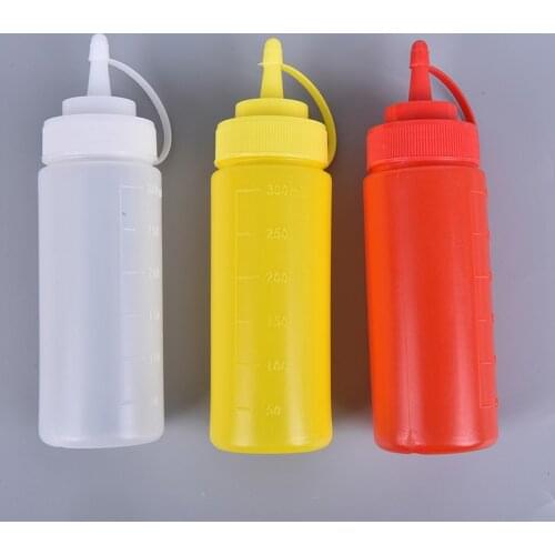 Sauce Vinegar Oil Ketchup Gravy Cruet Kitchen Accessories Gravy Boat Plastic Condiment Dispenser 12oz Squeeze Bottle