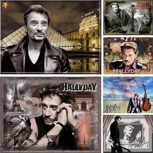 Full Square 5D DIY Diamond Embroidery Superstar Johnny Hallyday Diamond Painting Cross Stitch Home Decor