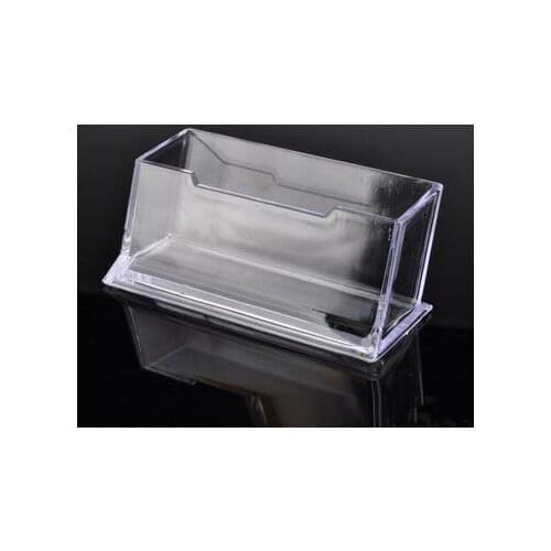 1pcs Clear Desktop Name Card Holder Acrylic Business Display Stand Plastic Desk Shelf