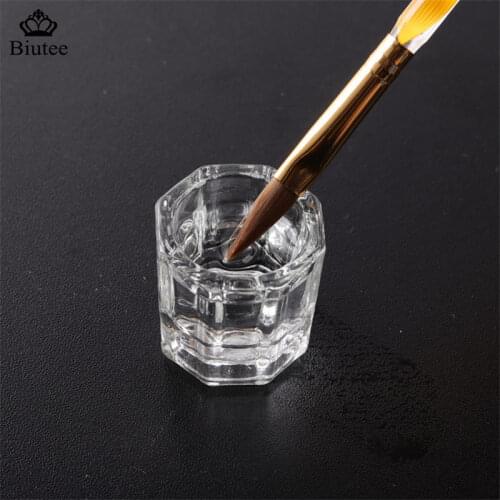 BIUTEE Crystal Glass Cup Nail Art Tool Acrylic Nail Art Equipment Mini Bowl Cups Dappen Dish 1pc Clear Holder Glass Containe Cup