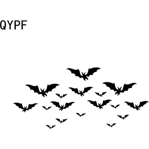 QYPF 19.6*8.9 Interesting Bats Halloween Decor Car Sticker Vinyl Accessories C16-2324