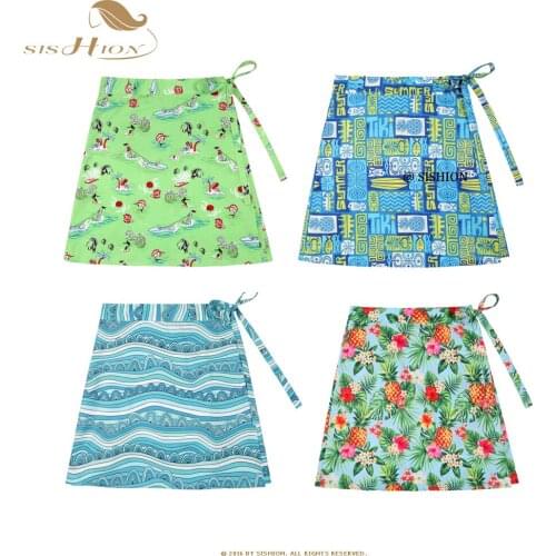 SISHION Summer Sarong Beach Boho Sexy Skirt SS0015 Knee Length Green Quick Wrap Athletic Cover Up Multitasks Short Wrap Skirt