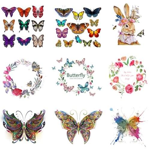 Iron-on Transfers for Clothing Patches for Clothes Stickers Diy Butterfly Patch Flex Fusible Transfer Vinyl Adhesive Stripe C