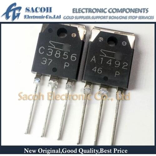 10Pairs 2SA1492 A1492 + 2SC3856 C3856 TO-3P Silicon NPN + PNP Audio amplifier transistor