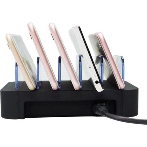Multi-port 5 Ports Universal portable USB charger station phone stand holder for iphone 6 7 Samsung Xiaomi Huawei HTC tablet