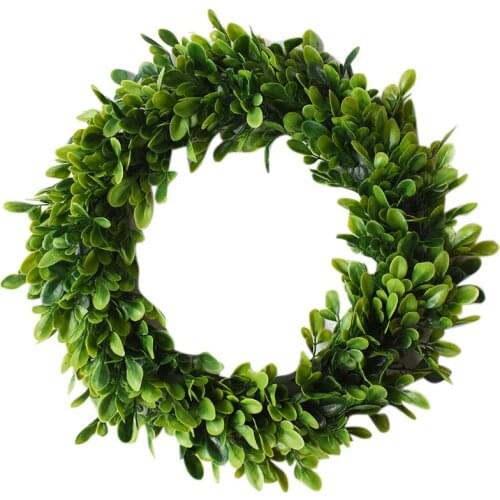 Leaf / Flower Wreath, 17.7 Inch Eucalyptus Wreath Round Wreath Front Door Green Garland Garland For Home Office Wall Christmas