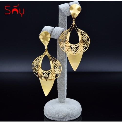 Sunny Jewelry Ethnic Water Drop Jewelry Earrings Long Drop Dangle Earrings For Women Girls For Party Wedding Jewelry Findings