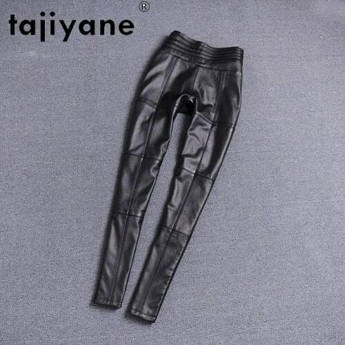 Tajiyane Pants Women 2020 Real Sheepskin Pants Woman Genuine Leather Trousers Womens High Waist Leggings Femme Pantalon TN733